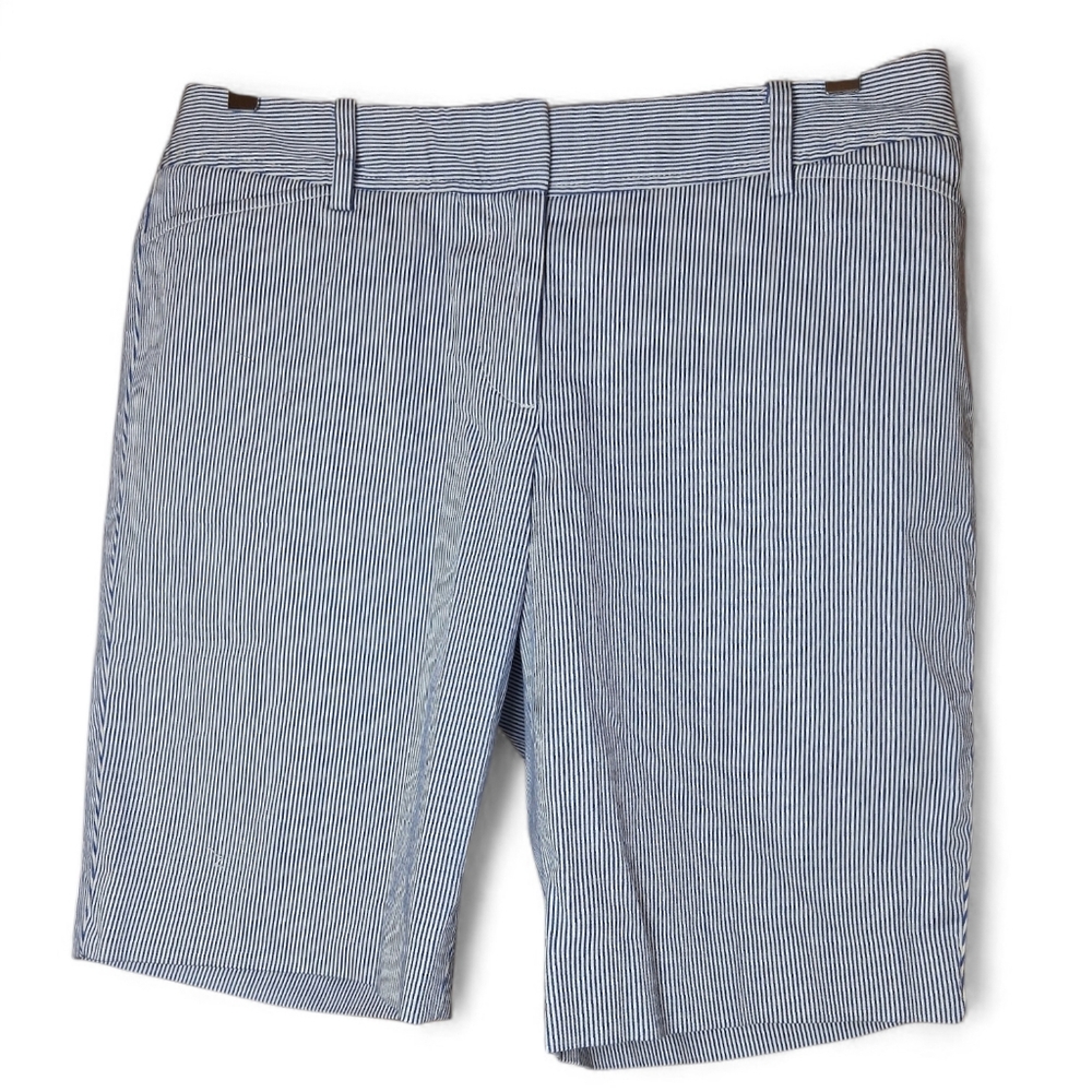 Talbots Perfect Short Women's Blue Striped Shorts 9" Size 8P